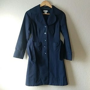Anthropologie Navy cotton blue dress jacket